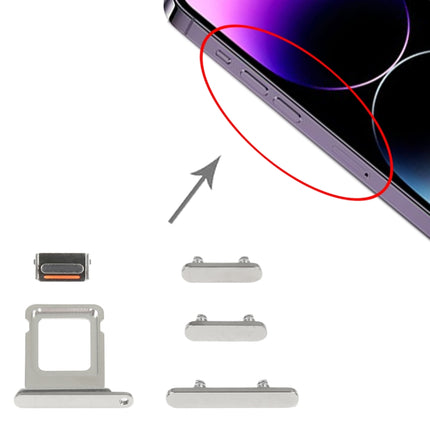 SIM Card Tray + Side Keys for iPhone 14 Pro(Silver)-garmade.com