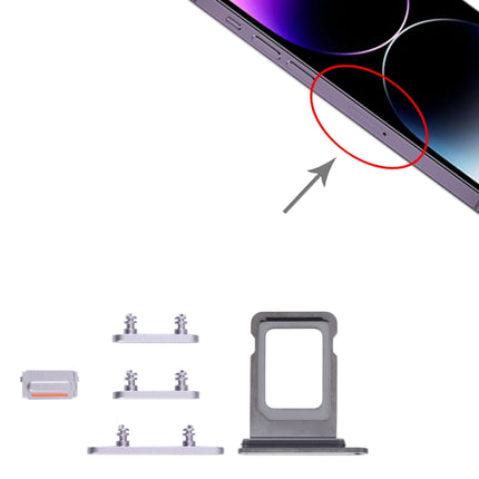 SIM Card Tray + SIM Card Tray + Side Keys for iPhone 14 Pro (Purple)-garmade.com