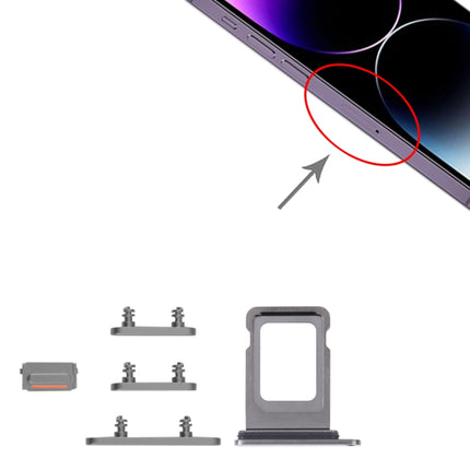SIM Card Tray + SIM Card Tray + Side Keys for iPhone 14 Pro Max (Black)-garmade.com