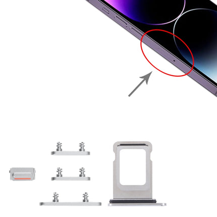 SIM Card Tray + SIM Card Tray + Side Keys for iPhone 14 Pro Max (Silver)-garmade.com
