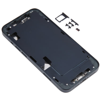 For iPhone 14 Battery Back Cover with Middle Frame / Side Keys(Black)-garmade.com