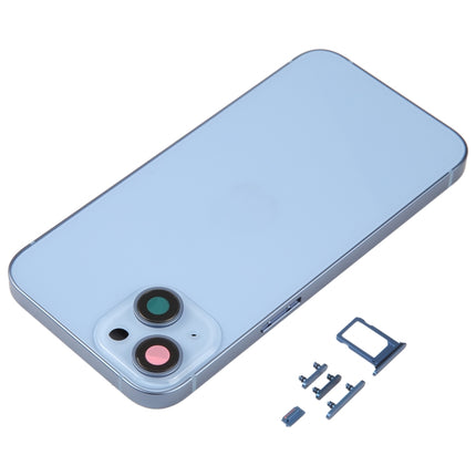 For iPhone 14 Battery Back Cover with Middle Frame / Side Keys(Blue)-garmade.com