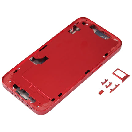 For iPhone 14 Battery Back Cover with Middle Frame / Side Keys(Red)-garmade.com