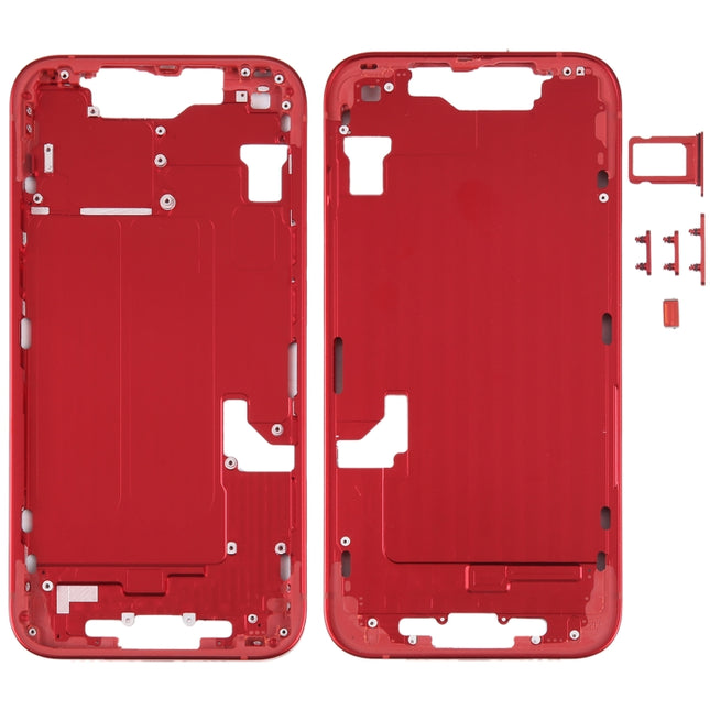 For iPhone 14 Middle Frame with Side Keys (Red)-garmade.com