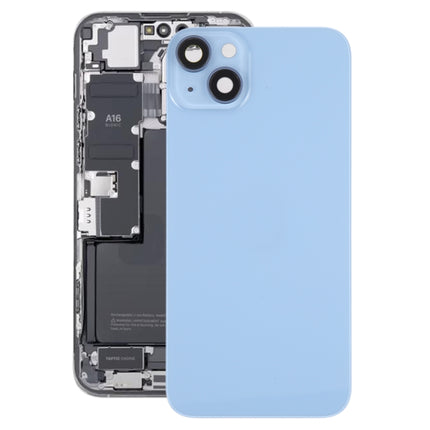 Glass Battery Back Cover with Holder for iPhone 14(Blue)-garmade.com