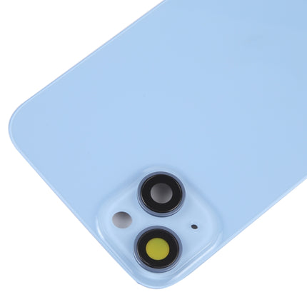 Glass Battery Back Cover with Holder for iPhone 14(Blue)-garmade.com