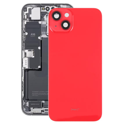 Glass Battery Back Cover with Holder for iPhone 14(Red)-garmade.com