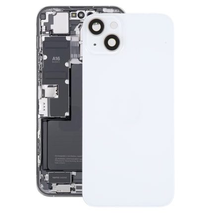 Glass Battery Back Cover with Holder for iPhone 14(White)-garmade.com