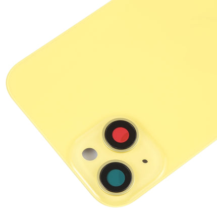 Glass Battery Back Cover with Holder for iPhone 14(Yellow)-garmade.com