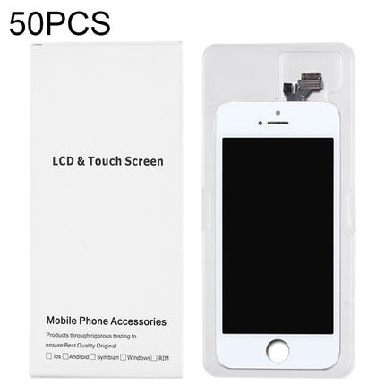 50 PCS Cardboard Packaging White Box for iPhone 5 LCD Screen and Digitizer Full Assembly-garmade.com