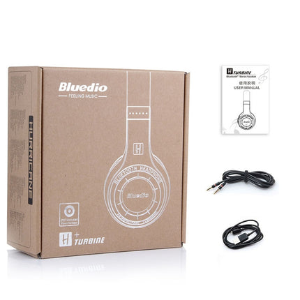 Bluedio H+ Turbine Wireless Bluetooth 4.1 Stereo Headphones Headset with Mic & Micro SD Card Slot & FM Radio, For iPhone, Samsung, Huawei, Xiaomi, HTC and Other Smartphones, All Audio Devices(White)-garmade.com