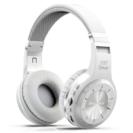 Bluedio H+ Turbine Wireless Bluetooth 4.1 Stereo Headphones Headset with Mic & Micro SD Card Slot & FM Radio, For iPhone, Samsung, Huawei, Xiaomi, HTC and Other Smartphones, All Audio Devices(White)-garmade.com