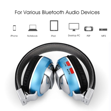 BTH-868 Stereo Sound Quality V4.2 Bluetooth Headphone, Bluetooth Distance: 10m, Support 3.5mm Audio Input & FM(Blue)-garmade.com
