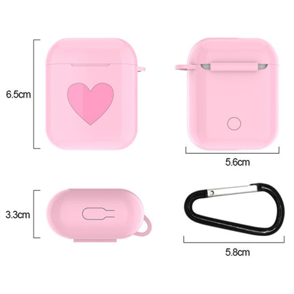 Heart Pattern Apple Wireless Earphones Charging Box Dust-proof Shockproof Outdoor Protective Case for Airpods(Blue)-garmade.com