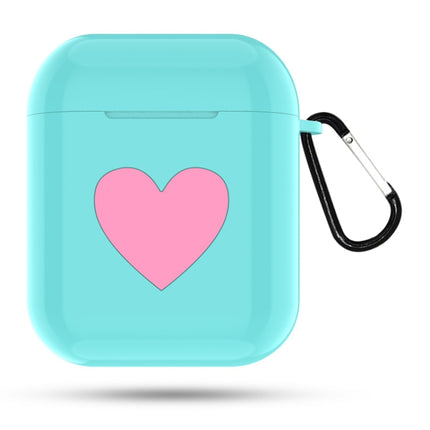 Heart Pattern Apple Wireless Earphones Charging Box Dust-proof Shockproof Outdoor Protective Case for Airpods(Mint Green)-garmade.com