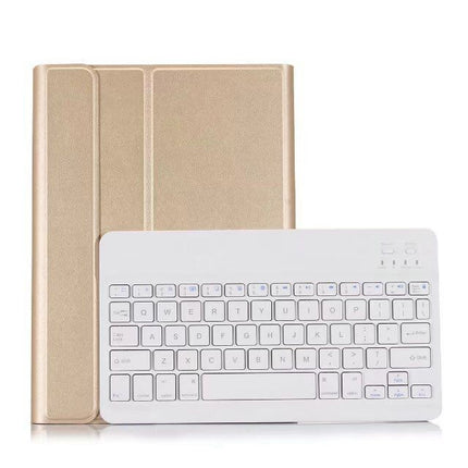 Detachable Bluetooth Keyboard + Horizontal Flip Leather Tablet Case with Holder for iPad Pro 9.7 inch, iPad Air, iPad Air 2, iPad 9.7 inch (2017), iPad 9.7 inch (2018) (Gold)-garmade.com