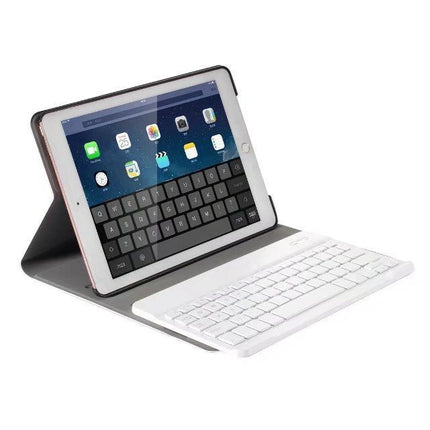 Detachable Bluetooth Keyboard + Horizontal Flip Leather Tablet Case with Holder for iPad Pro 9.7 inch, iPad Air, iPad Air 2, iPad 9.7 inch (2017), iPad 9.7 inch (2018) (Rose Gold)-garmade.com
