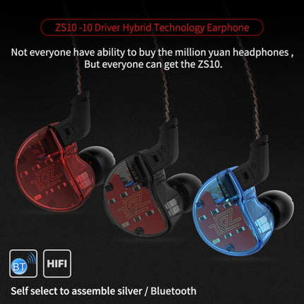 KZ AS10 Ten Unit Moving Iron In-ear HiFi Earphone without Microphone(Red)-garmade.com