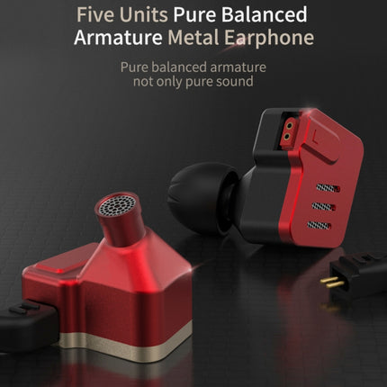 KZ BA10 Ten Unit Moving Iron Metal In-ear Universal Wired Control Earphone with Microphone (Gold)-garmade.com