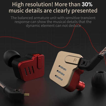 KZ BA10 Ten Unit Moving Iron Metal In-ear Universal Wired Control Earphone with Microphone (Gold)-garmade.com