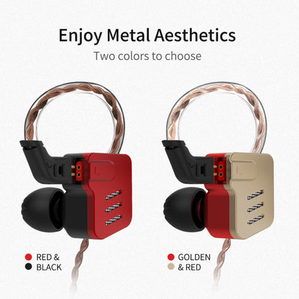 KZ BA10 Ten Unit Moving Iron Metal In-ear Universal Wired Control Earphone without Microphone (Gold)-garmade.com