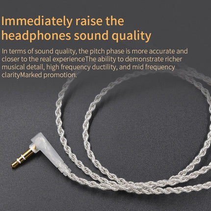 KZ 8 Pin Oxygen-free Copper Silver Plated Upgrade Cable for Most MMCX Interface Earphones(White)-garmade.com