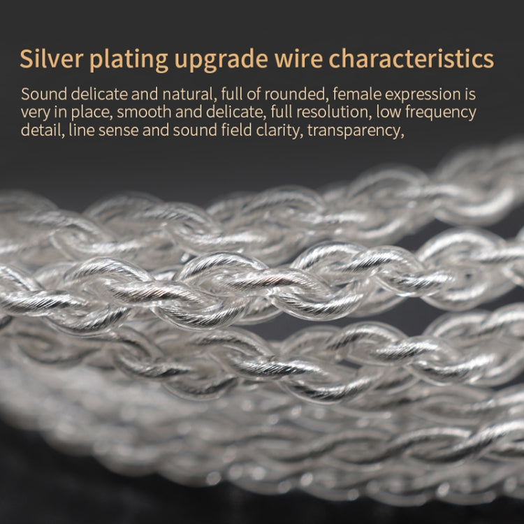 KZ 8 Pin Oxygen-free Copper Silver Plated Upgrade Cable for Most MMCX Interface Earphones(White)-garmade.com