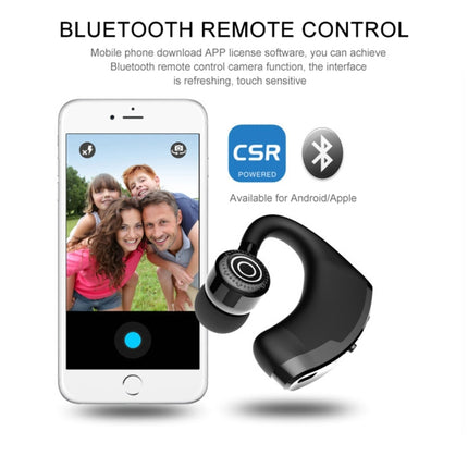 V9 Business Handsfree Wireless Bluetooth Headset CSR 4.1 with Mic for Driver Sport (Black)-garmade.com