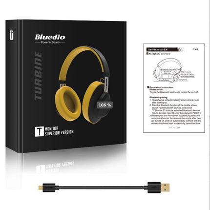 Bluedio TMS Bluetooth Version 5.0 Headset Bluetooth Headset Can Connect Cloud Data to APP(Black)-garmade.com