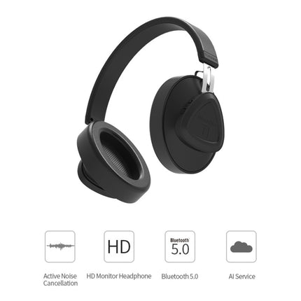 Bluedio TMS Bluetooth Version 5.0 Headset Bluetooth Headset Can Connect Cloud Data to APP(Black)-garmade.com