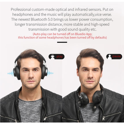 Bluedio TMS Bluetooth Version 5.0 Headset Bluetooth Headset Can Connect Cloud Data to APP(Red)-garmade.com