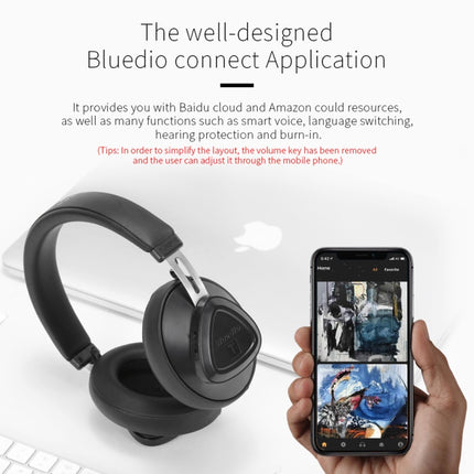 Bluedio TMS Bluetooth Version 5.0 Headset Bluetooth Headset Can Connect Cloud Data to APP(Red)-garmade.com