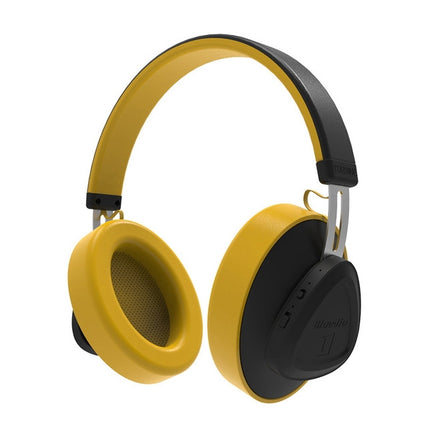 Bluedio TMS Bluetooth Version 5.0 Headset Bluetooth Headset Can Connect Cloud Data to APP(Yellow)-garmade.com