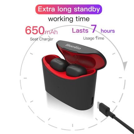 Bluedio TWS T-elf Bluetooth Version 5.0 In-Ear Bluetooth Headset with Headphone Charging Cabin(Red)-garmade.com