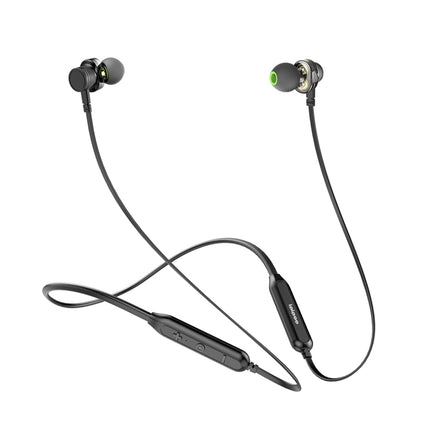 ipipoo GP-2 Quad-Core Dual-dynamic Drivers Sports Wireless Bluetooth V4.2 Earphone Neck Halter Style In-ear Headset(Black)-garmade.com