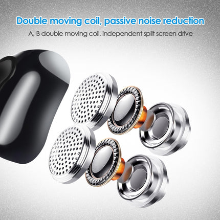 BH-I37 Bluetooth 5.0 Wire-controlled Bluetooth Earphone Built-in High-fidelity Microphone, Support Call(Black)-garmade.com
