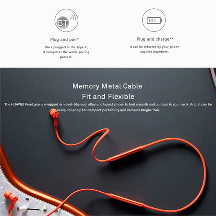 Original Huawei FreeLace CM70-C Bluetooth 5.0 Waterproof Hanging Neck Sports In-ear Bluetooth Headset(Orange)-garmade.com