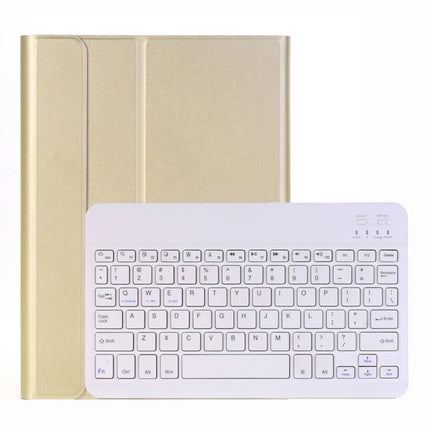 A102 For iPad 10.2 inch Ultra-thin Detachable Bluetooth Keyboard Leather Tablet Case with Stand Function(Gold)-garmade.com