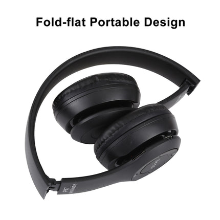 P47 Foldable Wireless Bluetooth Headphone with 3.5mm Audio Jack, Support MP3 / FM / Call(Black)-garmade.com