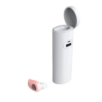 V21 Mini Single Ear Stereo Bluetooth V5.0 Wireless Earphones with Charging Box(Pink)-garmade.com