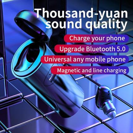 V21 Mini Single Ear Stereo Bluetooth V5.0 Wireless Earphones with Charging Box(White)-garmade.com