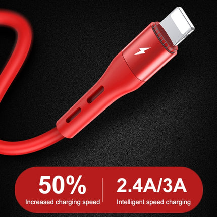 TOTUDESIGN BLA-060 Soft Series 3A 8 Pin Silicone Charging Cable, Length: 1m (Red)-garmade.com