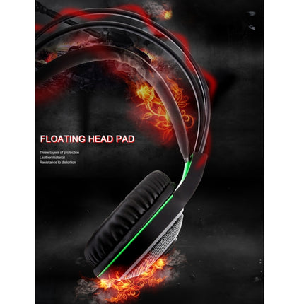 HAMTOD V5000 Dual 3.5mm + USB Interface Wired Gaming Headset, Cable Length: 2.1m(Black)-garmade.com