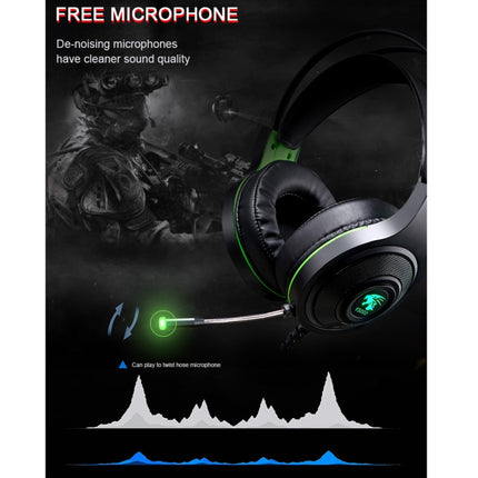 HAMTOD V5000 Dual 3.5mm + USB Interface Wired Gaming Headset, Cable Length: 2.1m(Black)-garmade.com