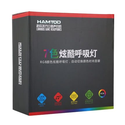 HAMTOD V6800 Dual 3.5mm + USB Interface Wired Gaming Headset, Cable Length: 2.1m-garmade.com
