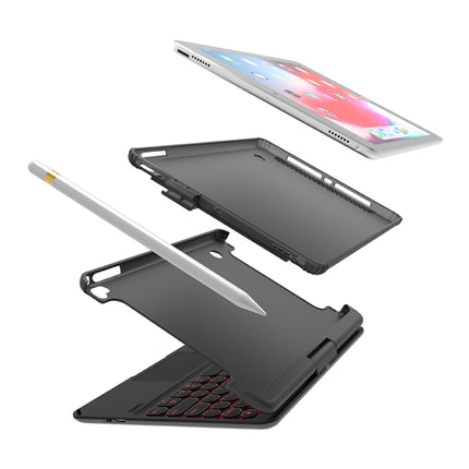 Q5 For iPad 2017 & 2018 / Pro 9.7 / Air 2 / Air Rotating Colorful Glowing Plastic Dot Bluetooth Keyboard (Black)-garmade.com