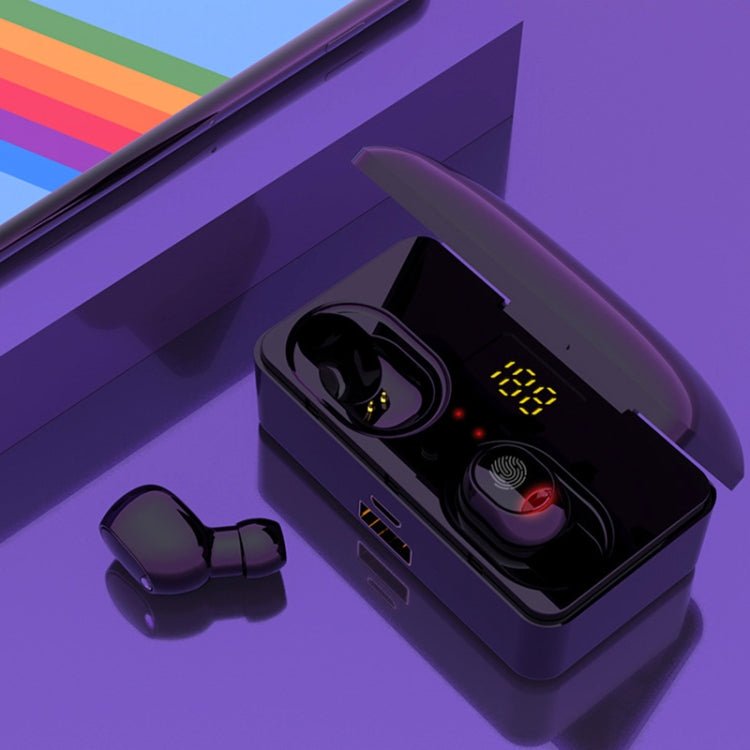 G10 TWS Bluetooth 5.0 Wireless Bluetooth Earphone with Charging Box, Support Digital Display & HD Call & Power Bank(Blue)-garmade.com