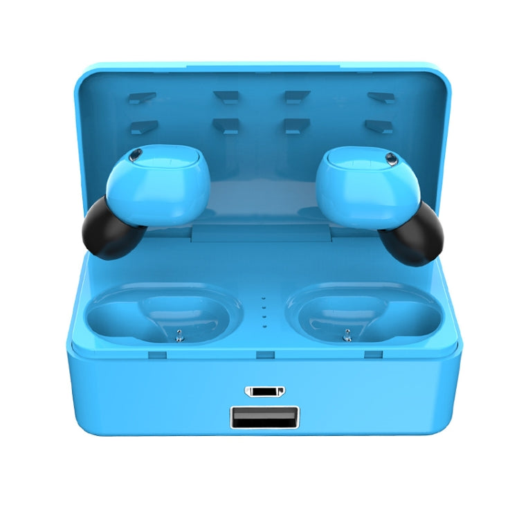 G10 TWS Bluetooth 5.0 Wireless Bluetooth Earphone with Charging Box, Support Digital Display & HD Call & Power Bank(Blue)-garmade.com