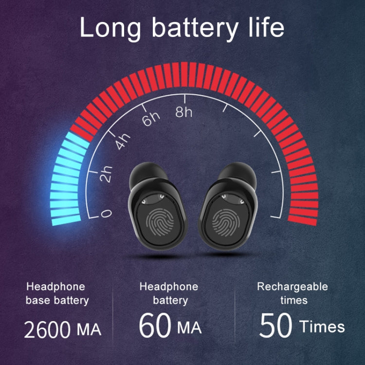 G10 TWS Bluetooth 5.0 Wireless Bluetooth Earphone with Charging Box, Support Digital Display & HD Call & Power Bank(Blue)-garmade.com