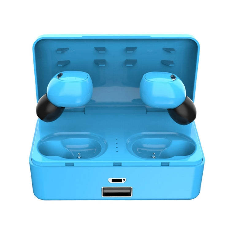 G10 TWS Bluetooth 5.0 Wireless Bluetooth Earphone with Charging Box, Support Digital Display & HD Call & Power Bank(Blue)-garmade.com